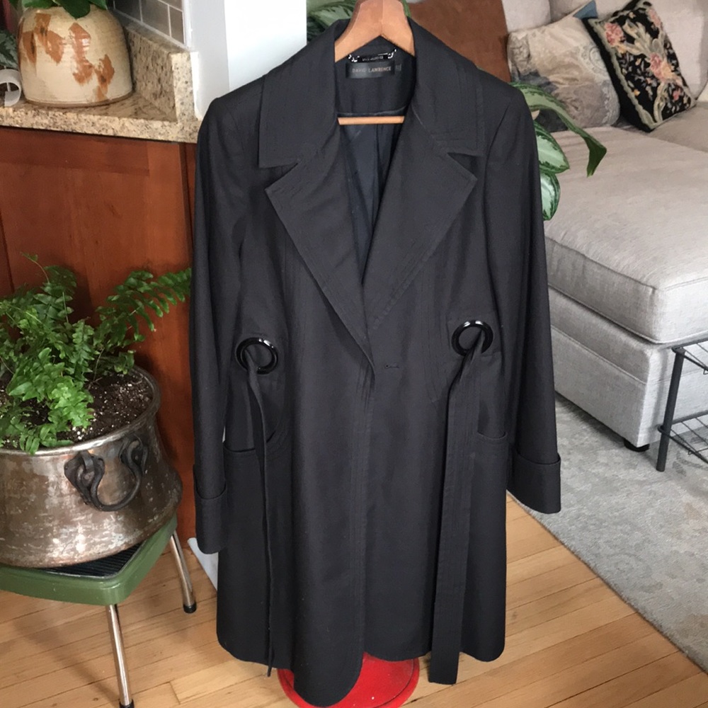 David Lawrence Black Trench Coat Fall Spring